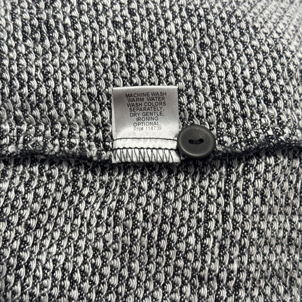 Flax 100% Linen Compelling Cardigan Large Black Honeycomb Knit Career Lagenlook - Picture 10 of 10